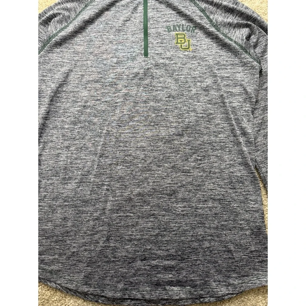Women's Colosseum Baylor Bears Bikram Lightweight Marled Gray Quarter Zip Size L
